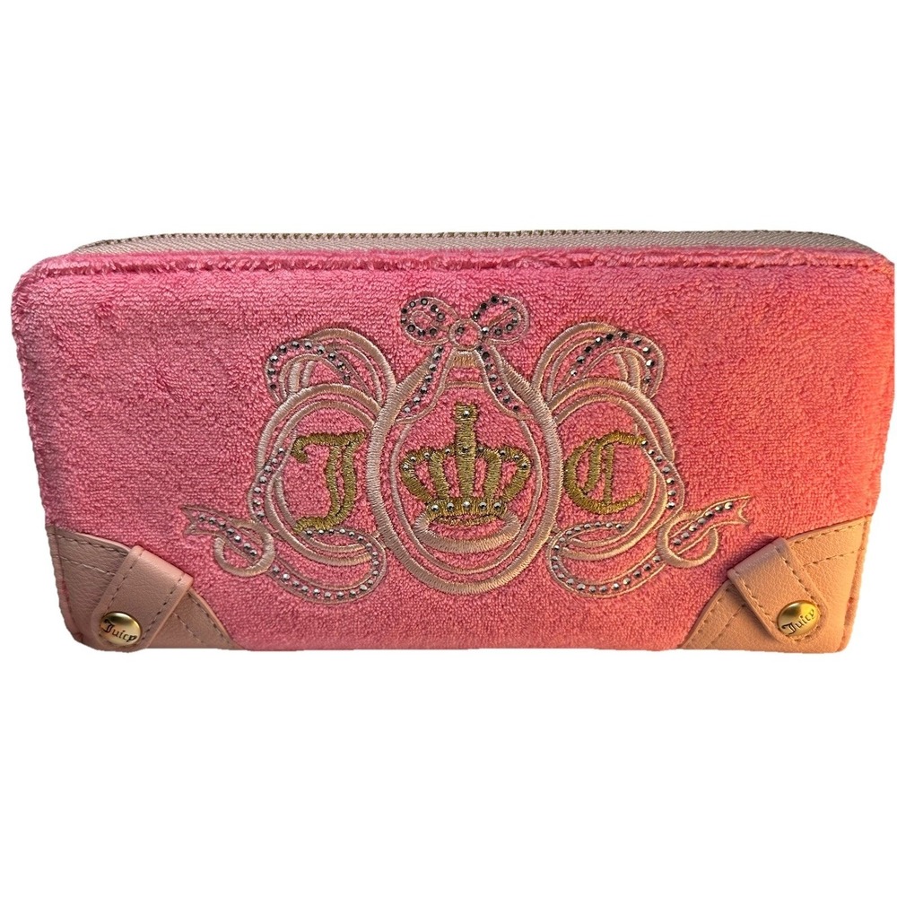Juicy Couture Juicy Lovers Club Large Zip Wallet Pink Lemonade Daydreamer NWT